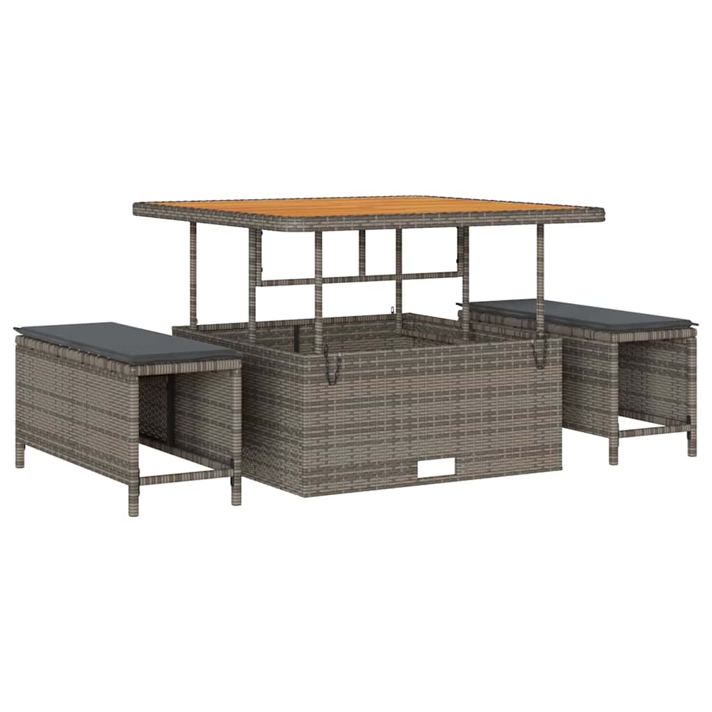 Gartensofa-set mit Kissen 13 pcs Grau Poly-Rattan