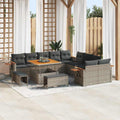 Gartensofa-set mit Kissen 17 pcs Grau Poly-Rattan