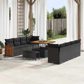 Gartensofa-set mit Kissen Schwarz 231 x 224 x 85 cm Poly-Rattan