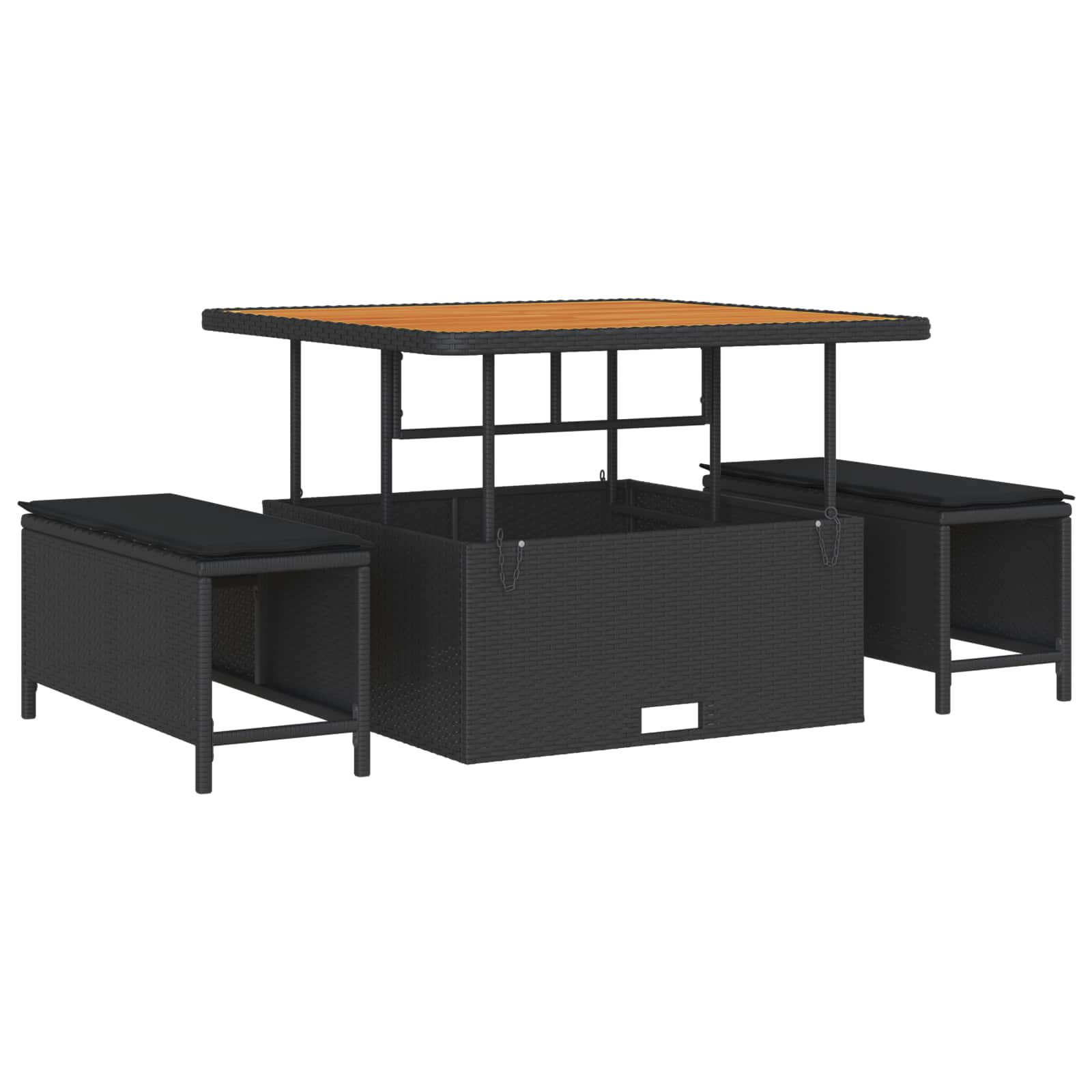 Gartensofa-set mit Kissen 13 pcs Schwarz Poly-Rattan