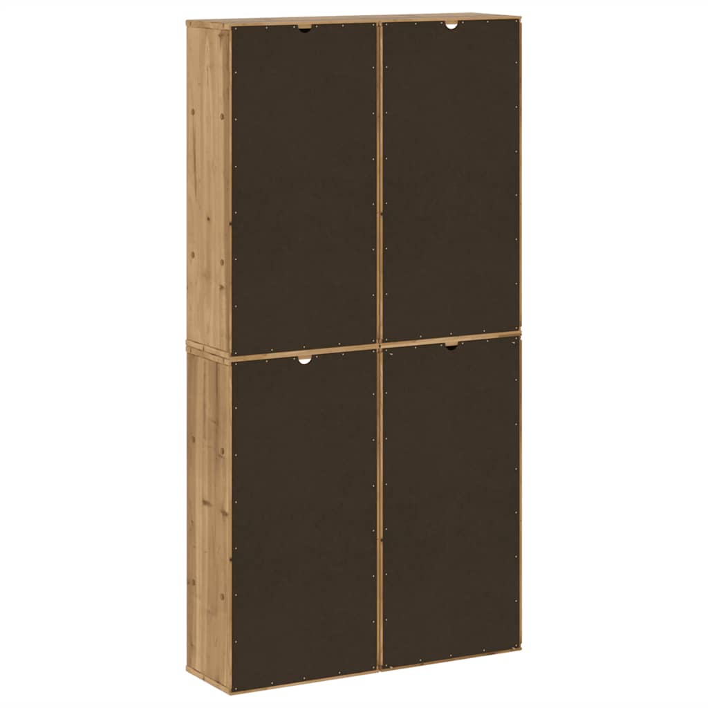 Beistellschränke 4 Stk. ODDA 40x24x79 cm Massivholz Kiefer