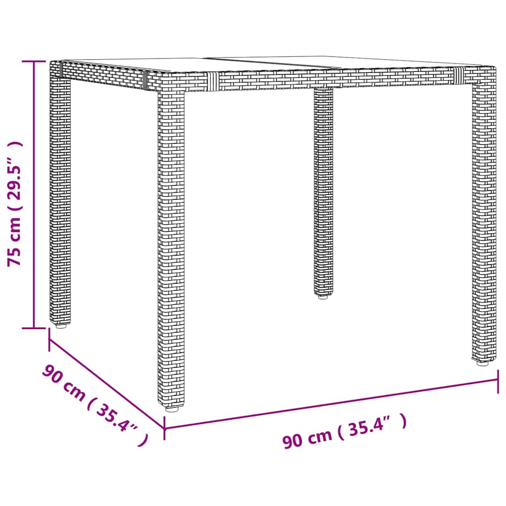 Garten Essgruppe 5 pcs Beige Poly-Rattan