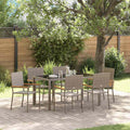 Garten Essgruppe 7 pcs Grau Poly-Rattan