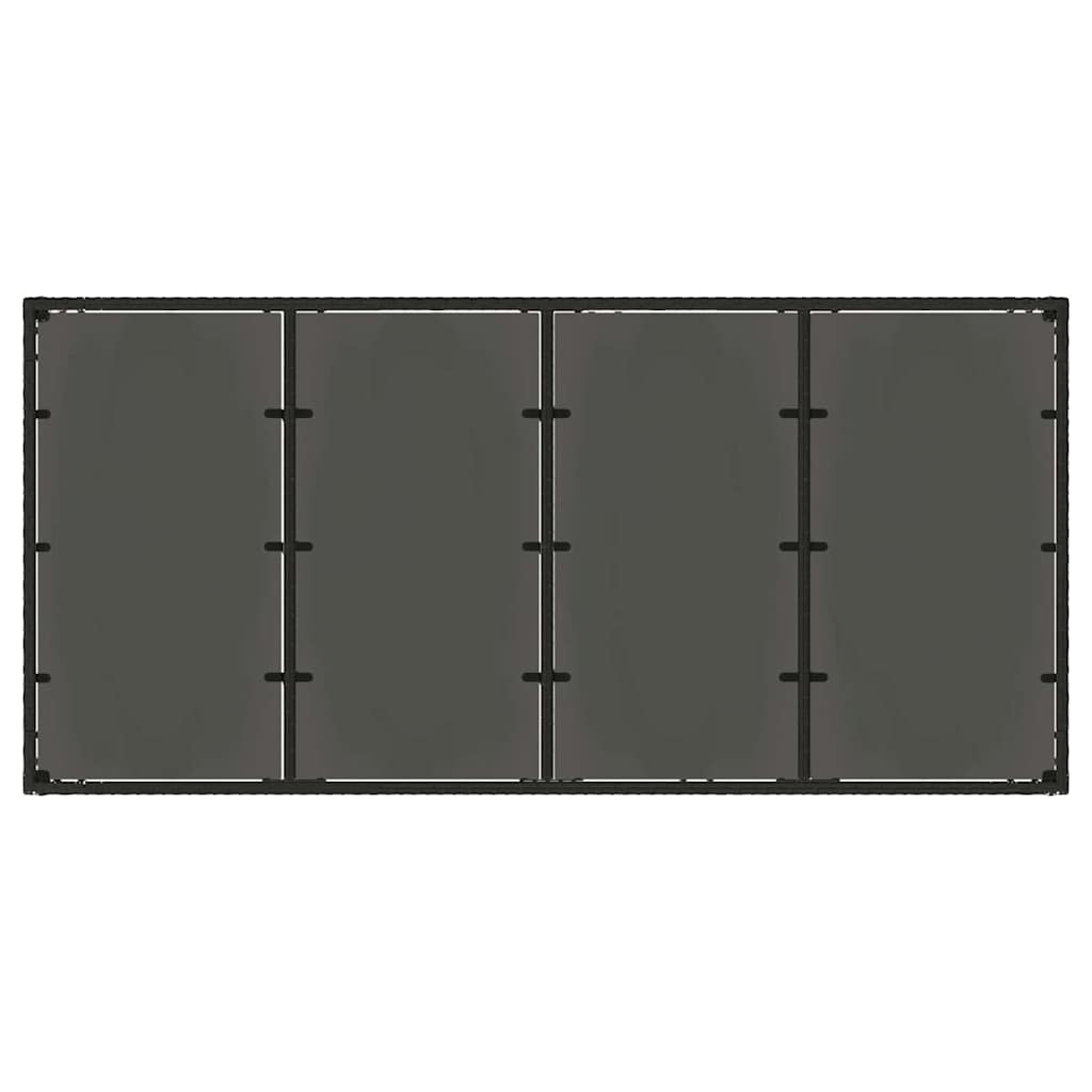Garten Essgruppe 7 pcs Schwarz Poly-Rattan