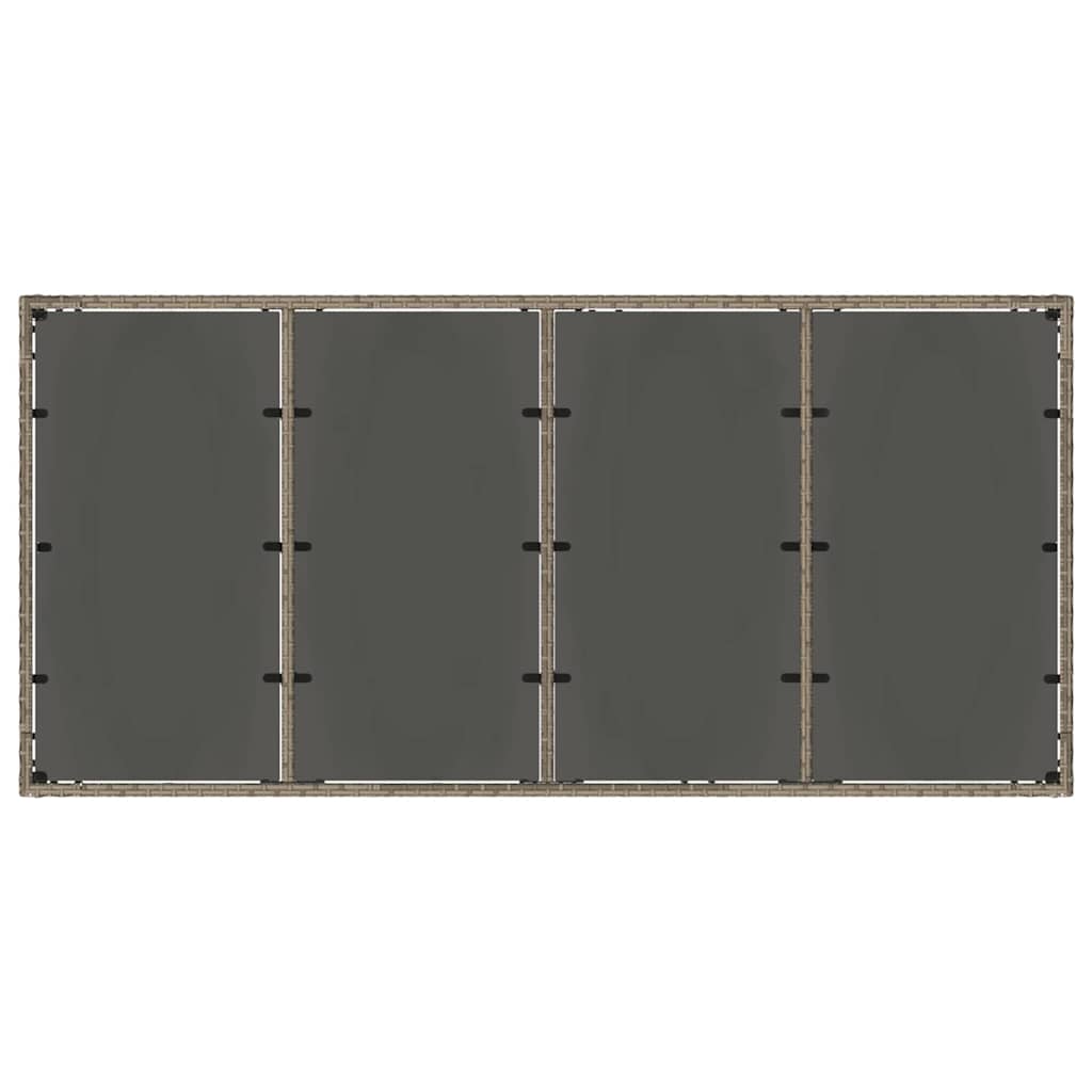 Garten Essgruppe 7 pcs Grau Poly-Rattan