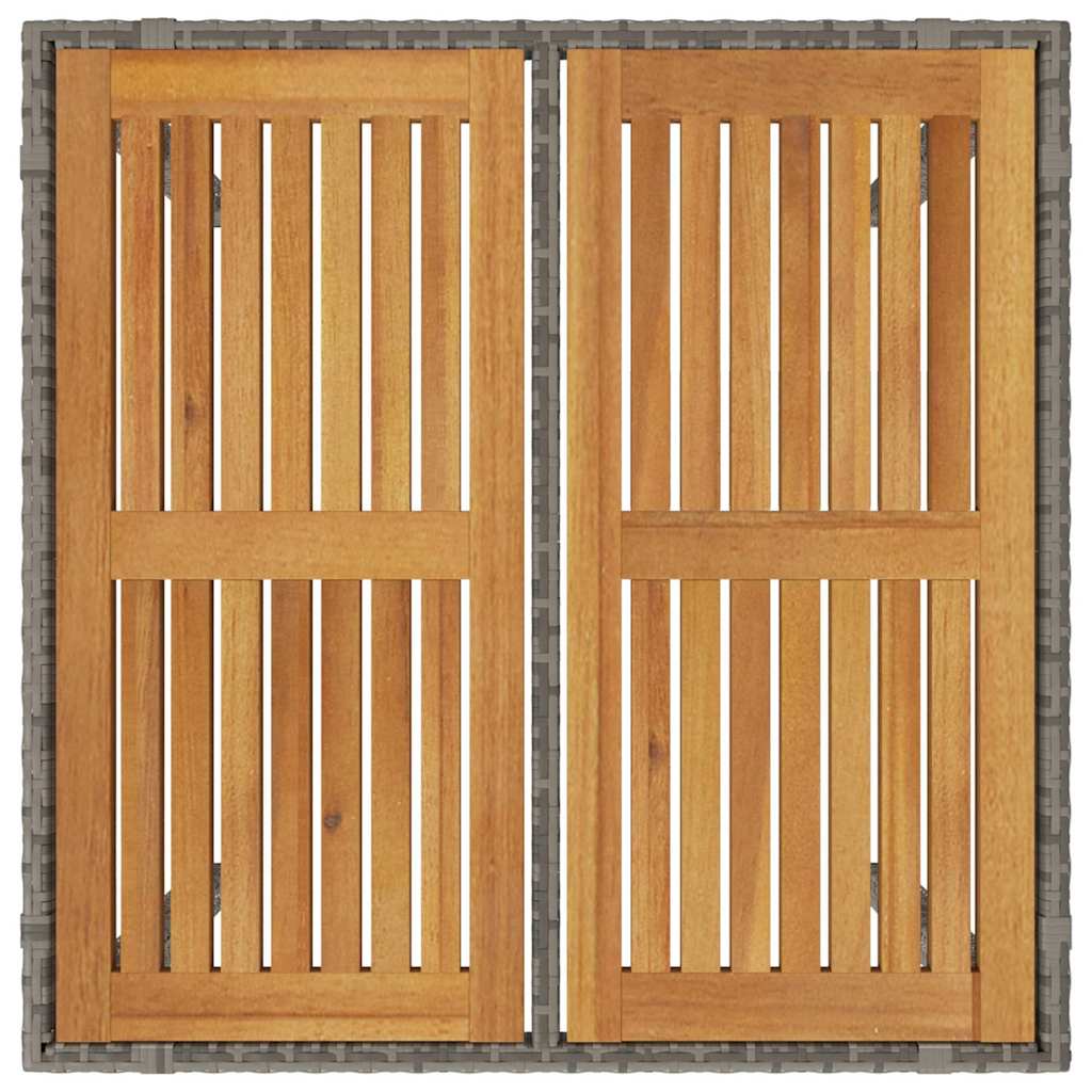 Garten Essgruppe 3 pcs Grau Poly-Rattan