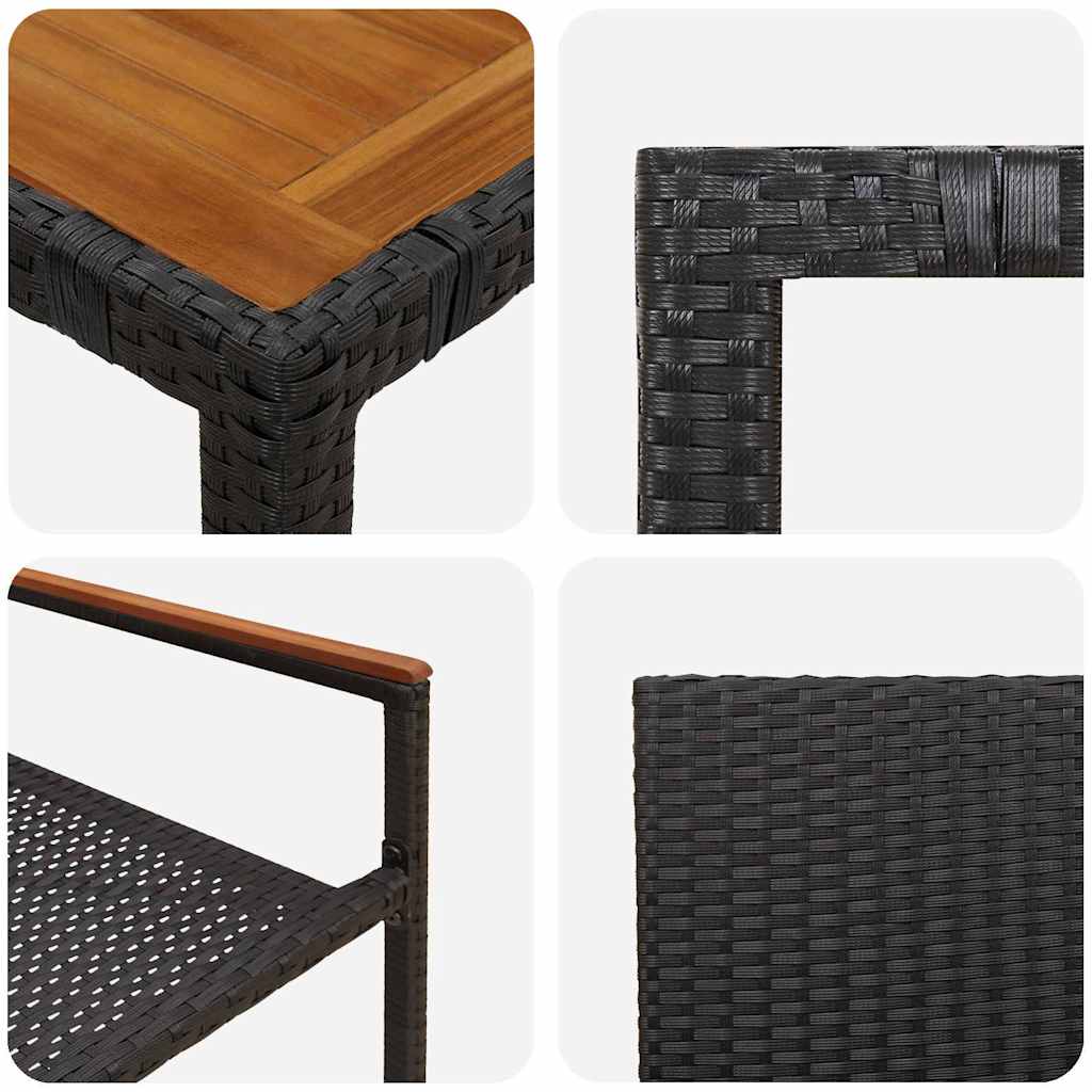Garten Essgruppe 5 pcs Schwarz Poly-Rattan