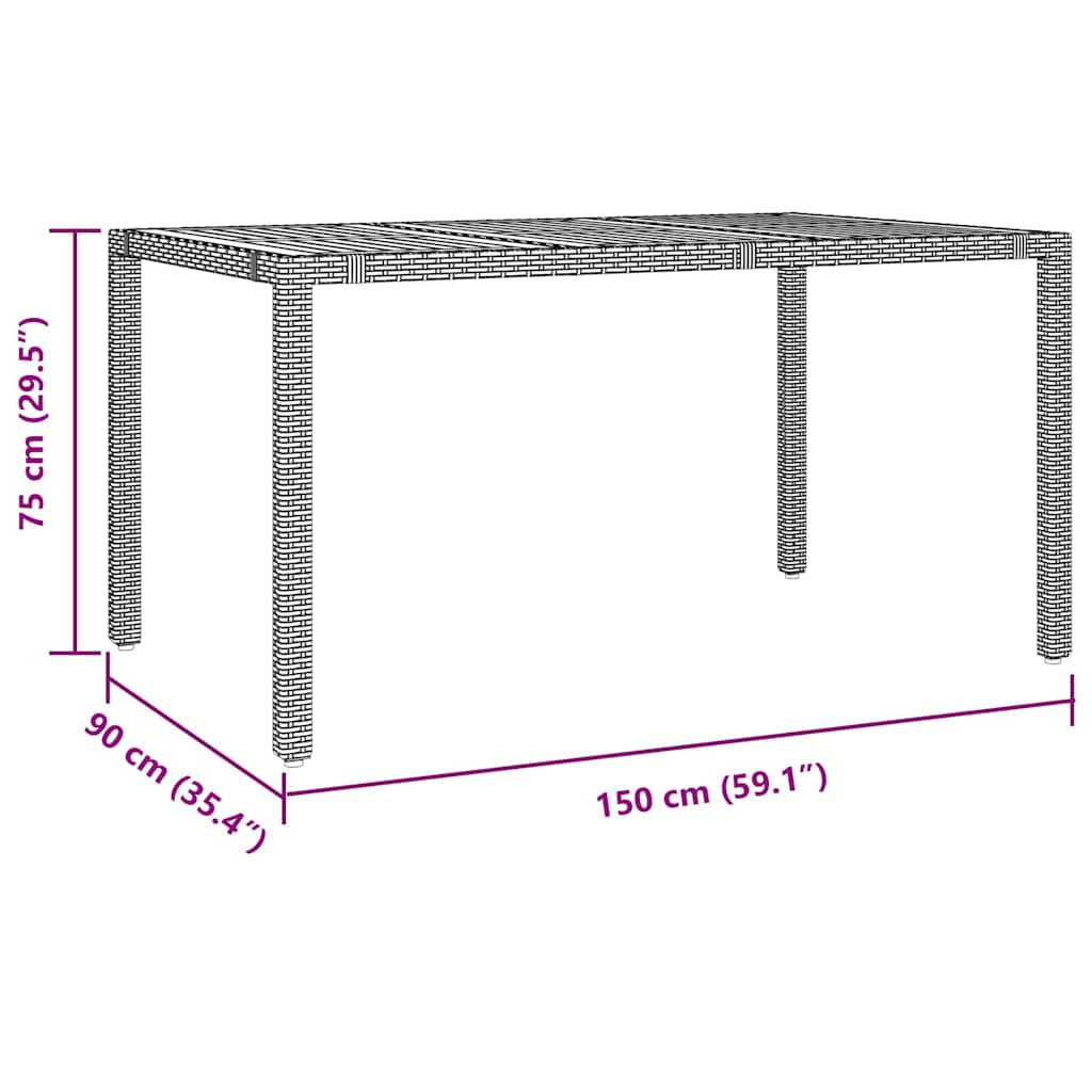 Garten Essgruppe 5 pcs Schwarz Poly-Rattan