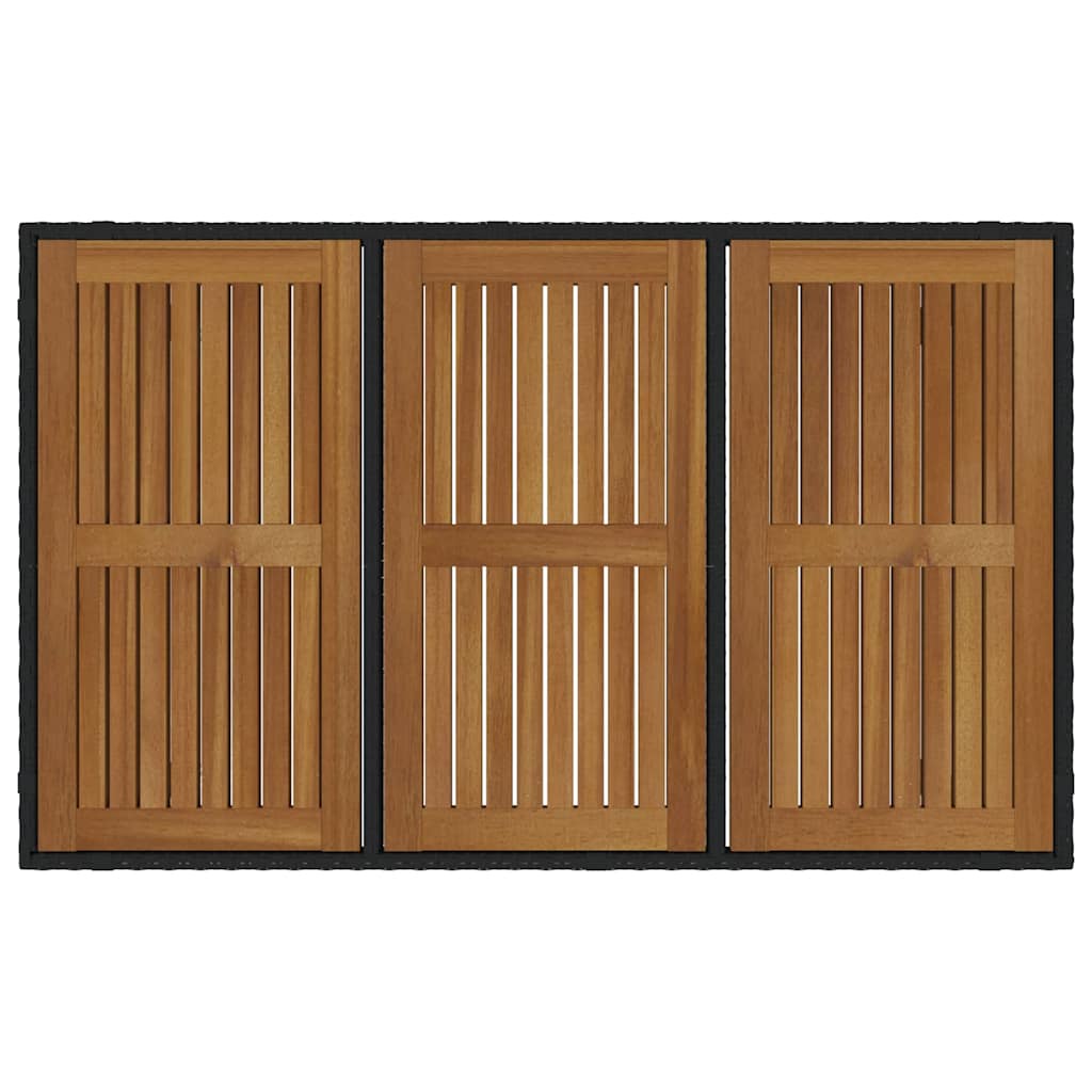 Garten Essgruppe 5 pcs Schwarz Poly-Rattan