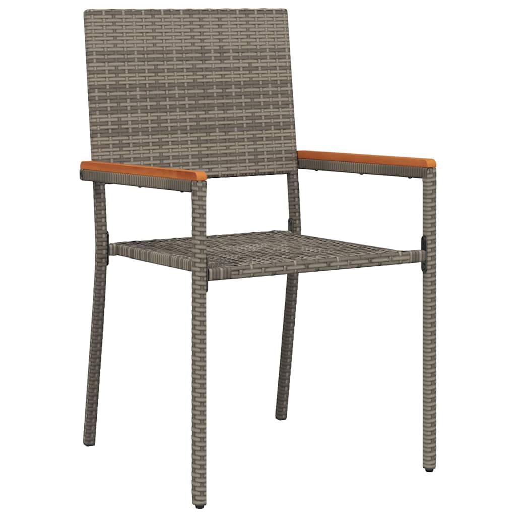 Garten Essgruppe 5 pcs Grau Poly-Rattan