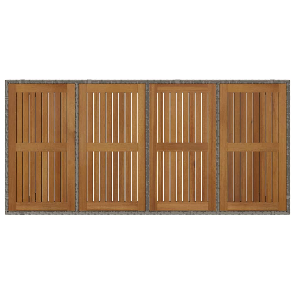 Garten Essgruppe 7 pcs Grau Poly-Rattan