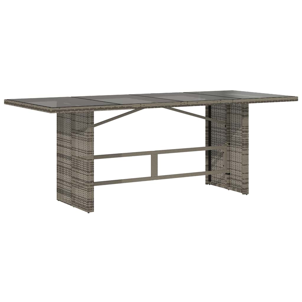 Garten Essgruppe 9 pcs Grau Poly-Rattan