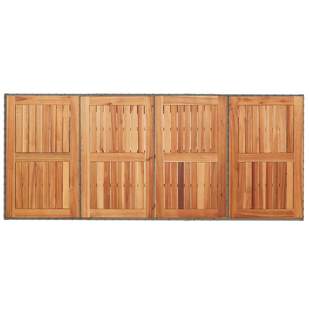 Garten Essgruppe 7 pcs Grau Poly-Rattan