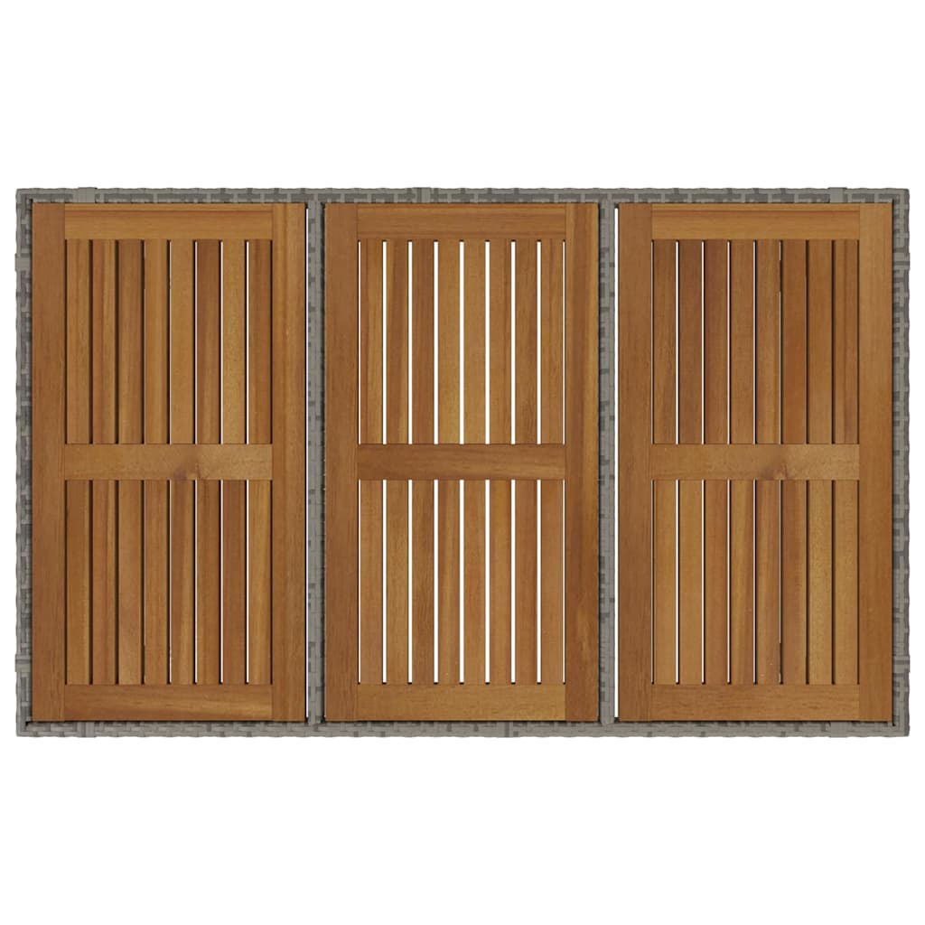 Garten Essgruppe 7 pcs Grau und Braun Poly-Rattan