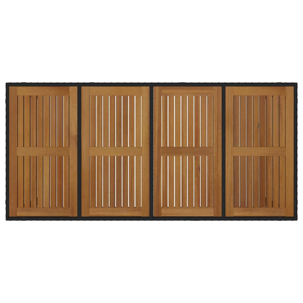 Garten Essgruppe 9 pcs Schwarz und Braun Poly-Rattan