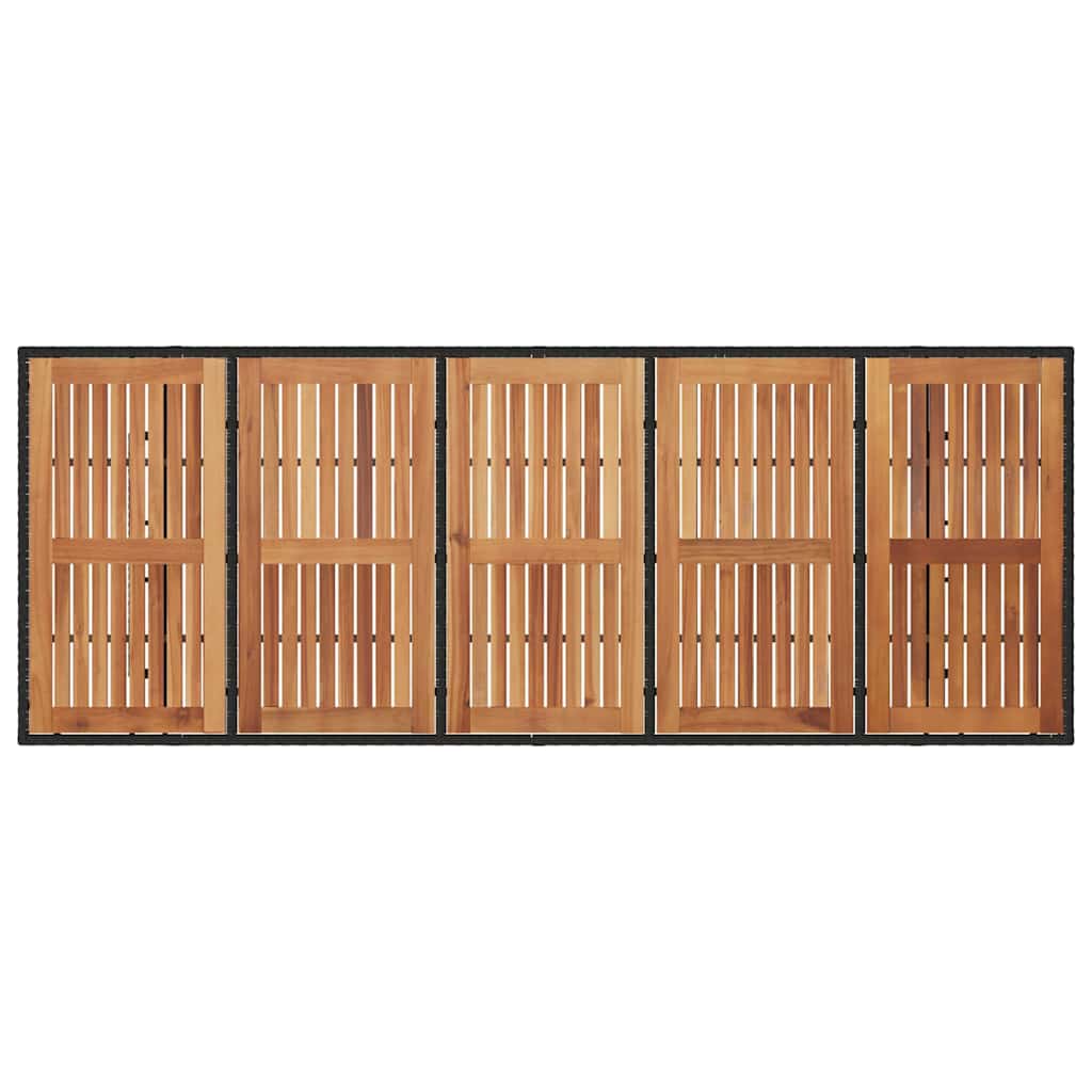 Garten Essgruppe 9 pcs Schwarz und Braun Poly-Rattan