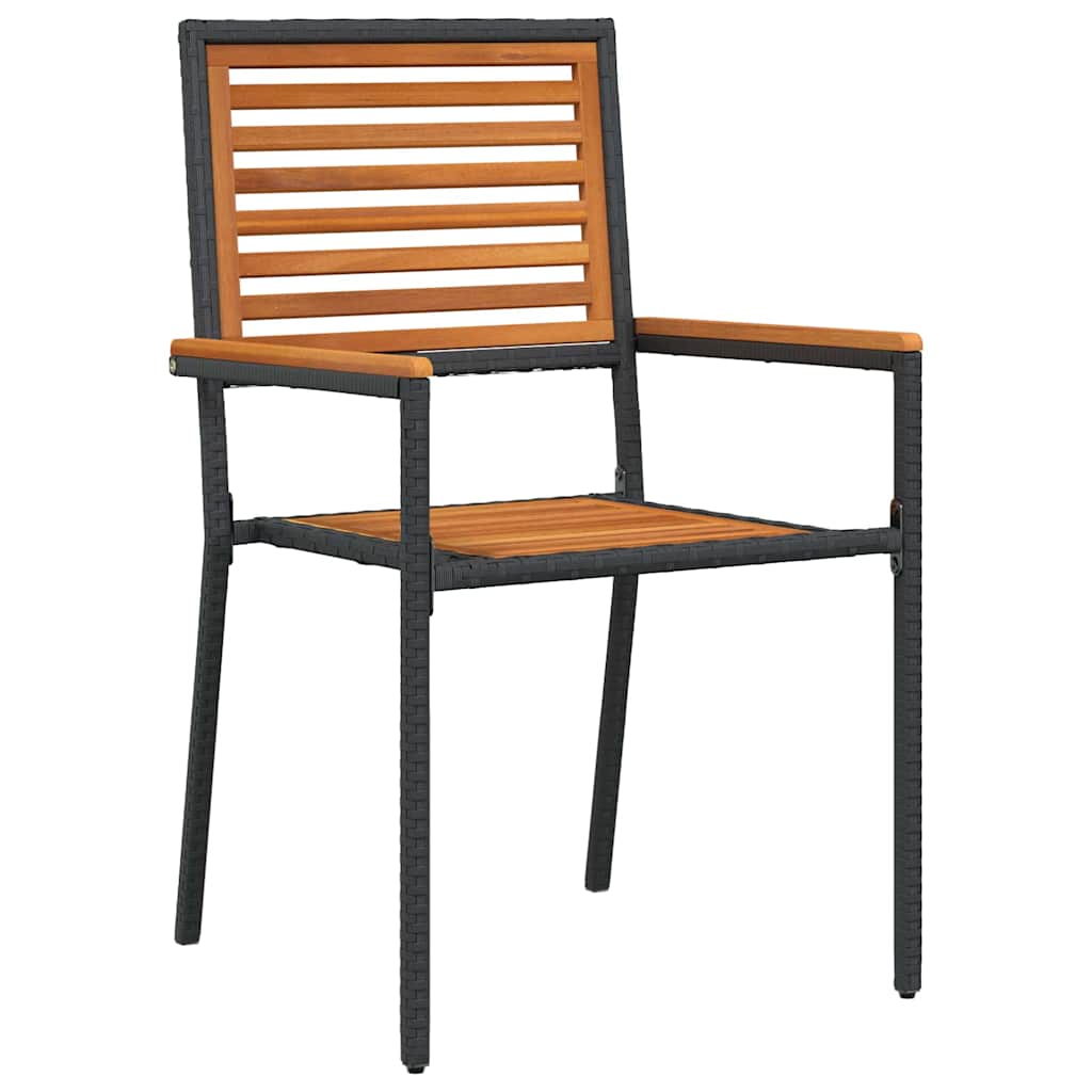 Garten Essgruppe 11 pcs Schwarz und Braun Poly-Rattan