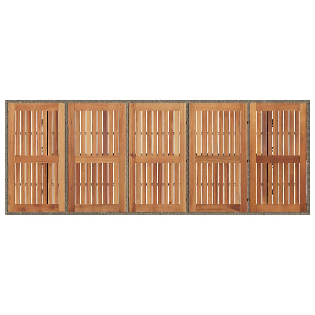 Garten Essgruppe 11 pcs Grau und Braun Poly-Rattan