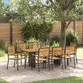 Garten Essgruppe 9 pcs Schwarz und Braun Poly-Rattan