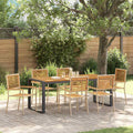 Garten Essgruppe 7 pcs Beige und Braun Poly-Rattan