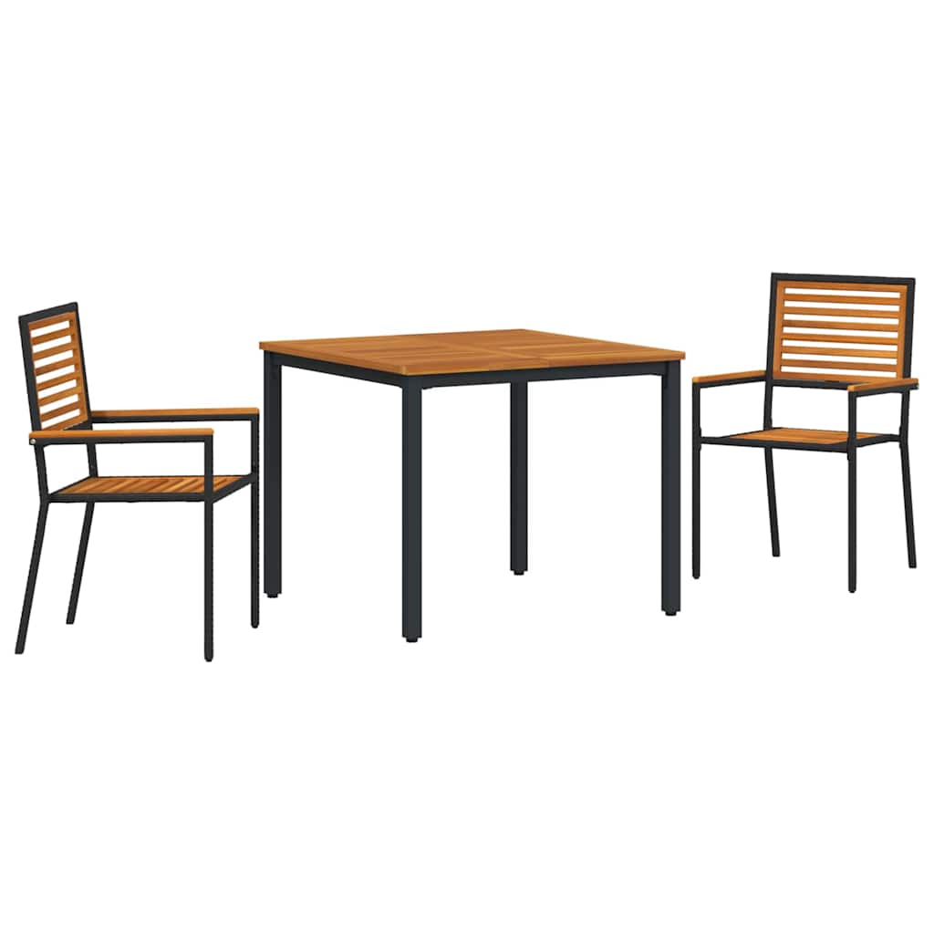 Garten Essgruppe 3 pcs Schwarz und Braun Poly-Rattan