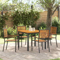 Garten Essgruppe 5 pcs Schwarz und Braun Poly-Rattan