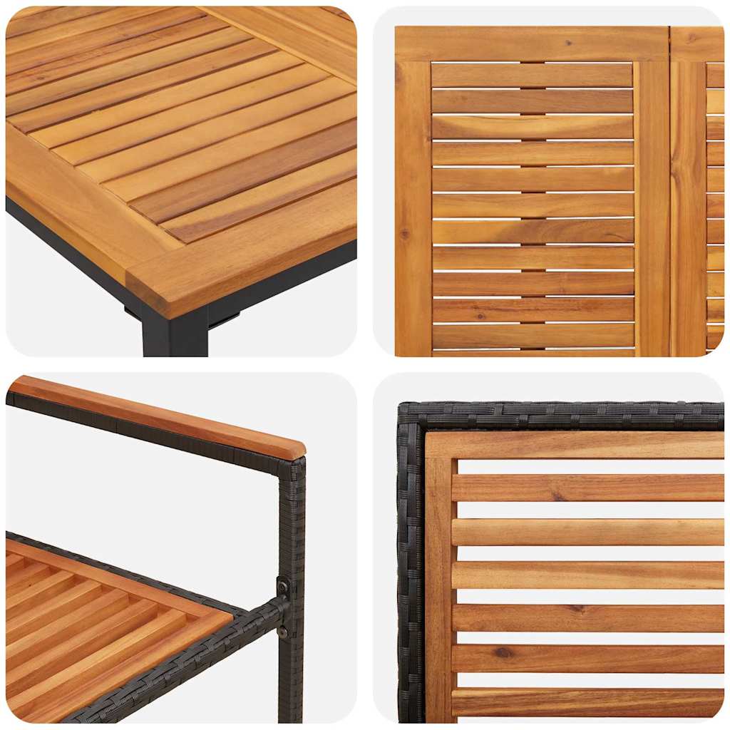 Garten Essgruppe 5 pcs Schwarz und Braun Poly-Rattan