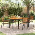 Garten Essgruppe 5 pcs Schwarz und Braun Poly-Rattan