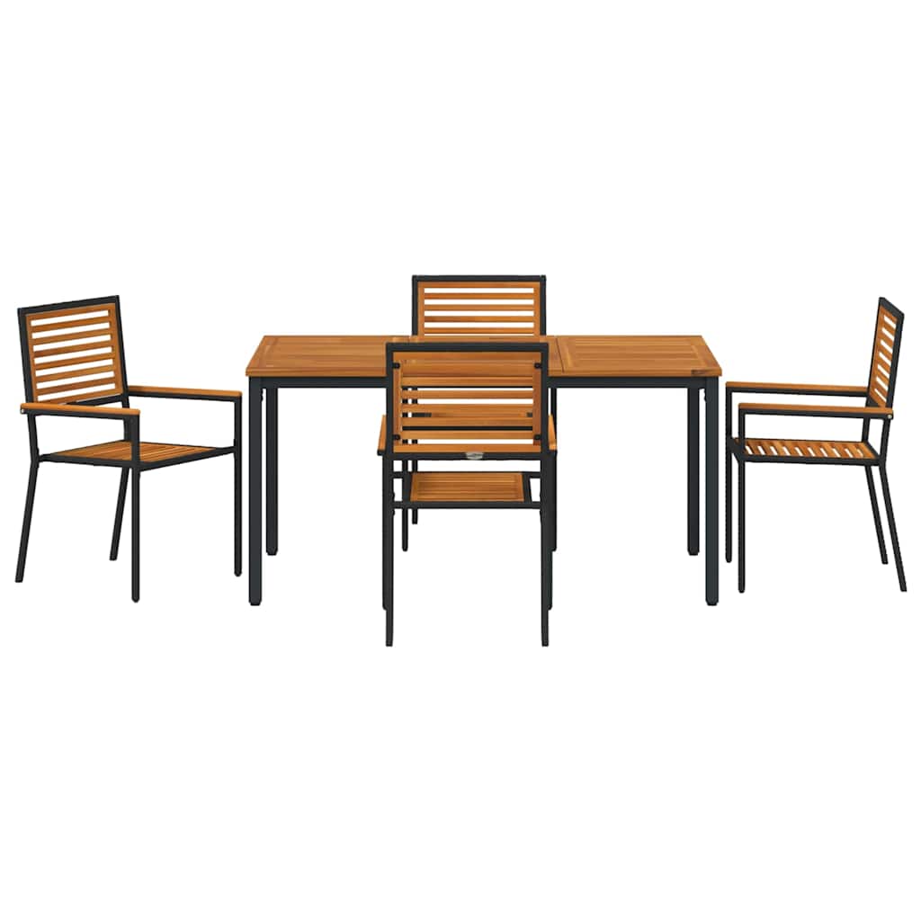 Garten Essgruppe 5 pcs Schwarz und Braun Poly-Rattan