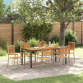 Garten Essgruppe 7 pcs Beige und Braun Poly-Rattan