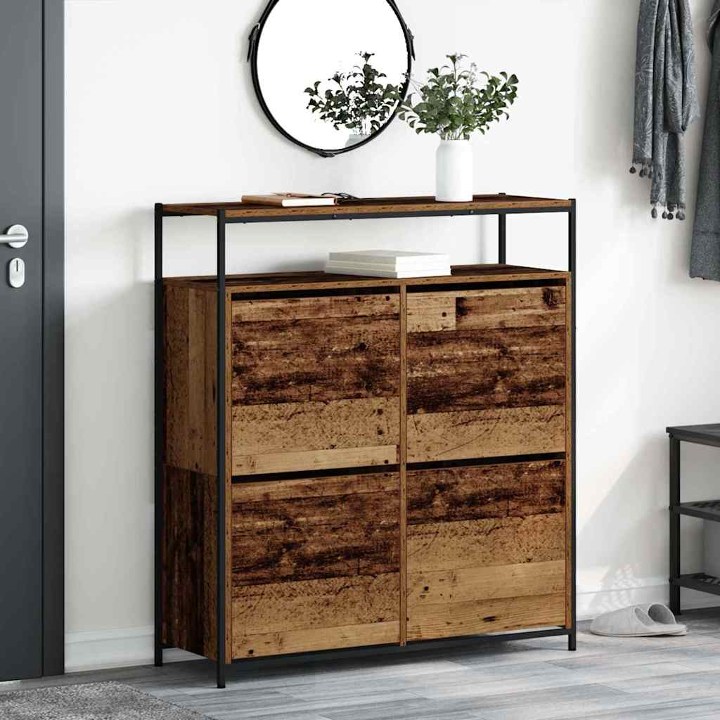 Schuhschrank mit Regal Altholz 100 x 34 x 112 cm Holzwerkstoff
