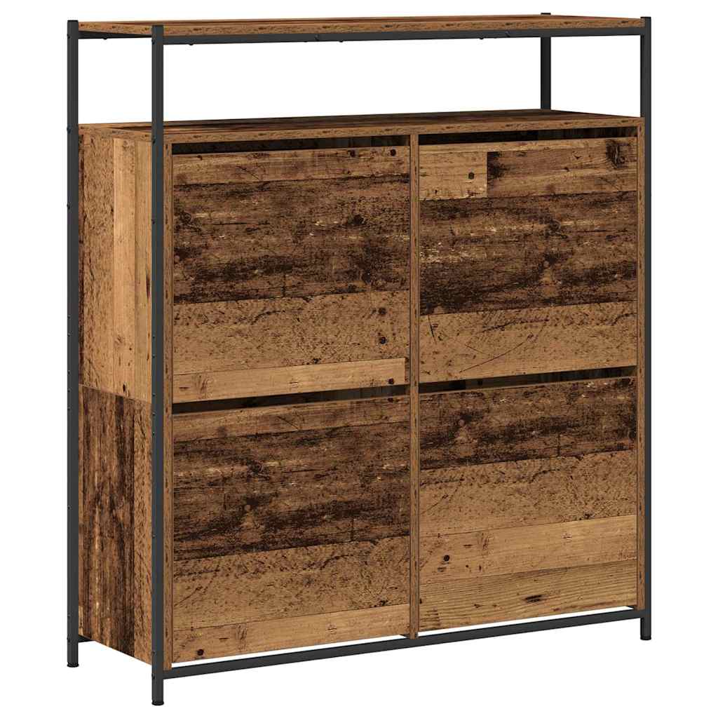 Schuhschrank mit Regal Altholz 100 x 34 x 112 cm Holzwerkstoff