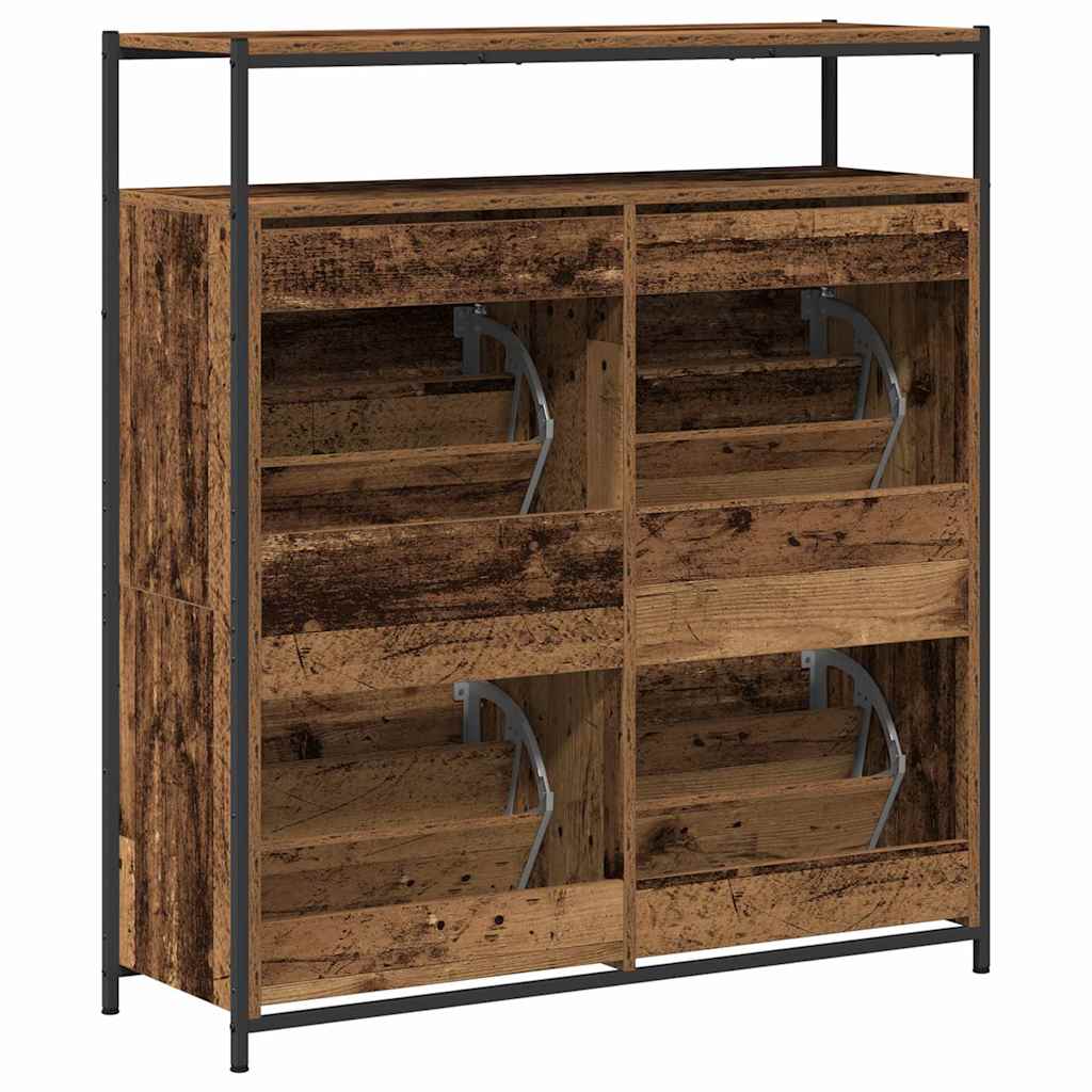 Schuhschrank mit Regal Altholz 100 x 34 x 112 cm Holzwerkstoff
