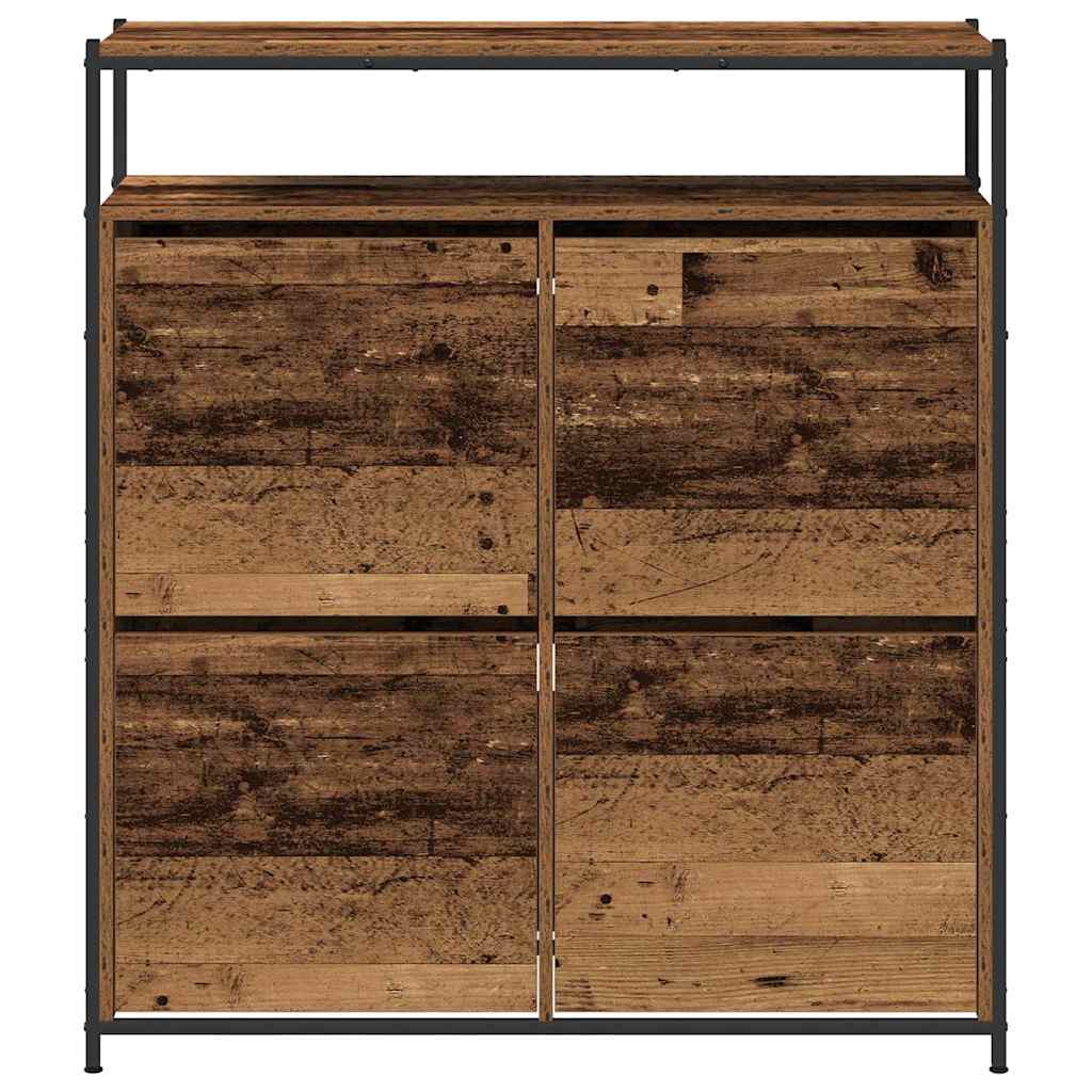 Schuhschrank mit Regal Altholz 100 x 34 x 112 cm Holzwerkstoff