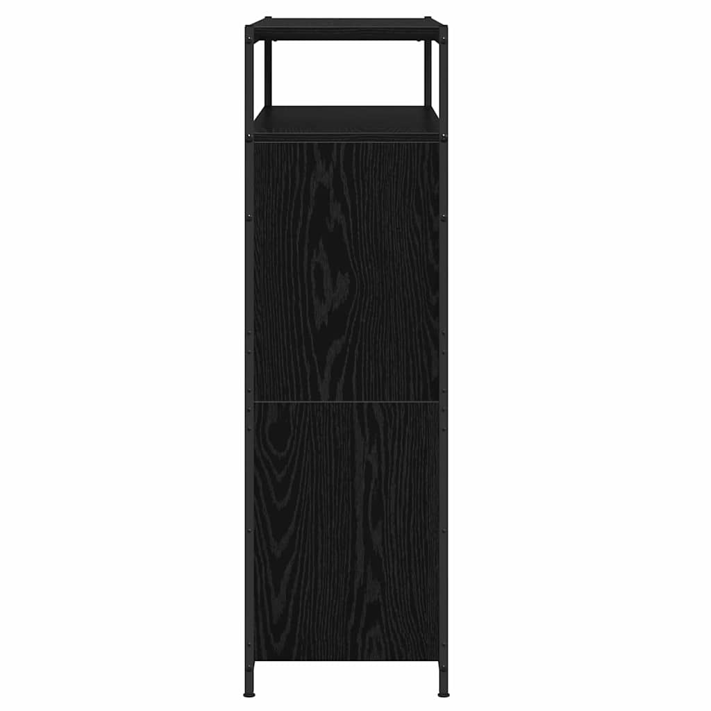 Schuhschrank mit Regal Schwarz Eichen-Optik 100 x 34 x 112 cm