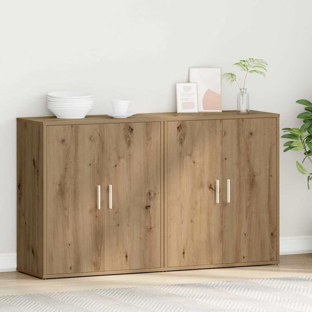 Sideboard 2 pcs Artisan-Eiche 60 x 31 x 70 cm Holzwerkstoff