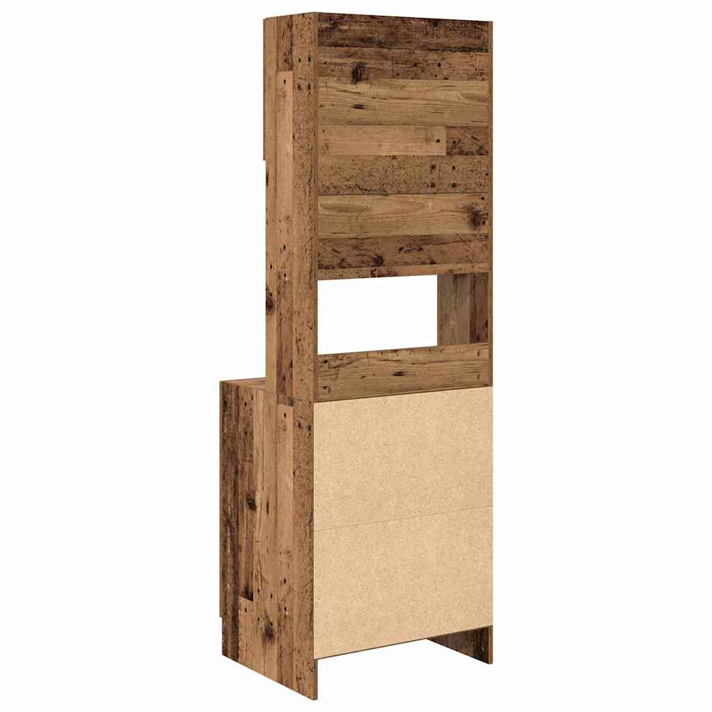 Küchenbuffet mit Regal mit Tür 2 pcs Altholz 60 x 50 x 180 cm