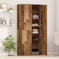 Highboard Altholz 80 x 35 x 180 cm Holzwerkstoff
