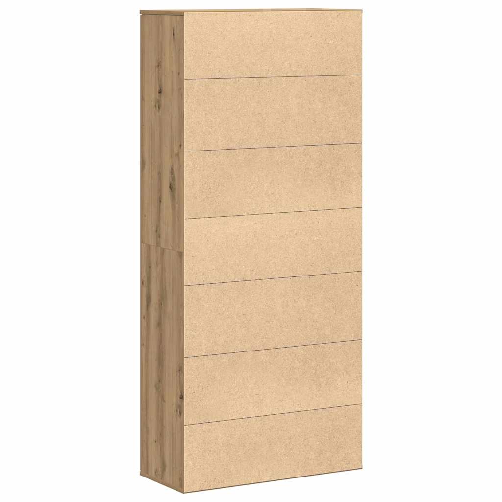 Highboard Eiche handwerklich 80 x 35 x 180 cm Holzwerkstoff