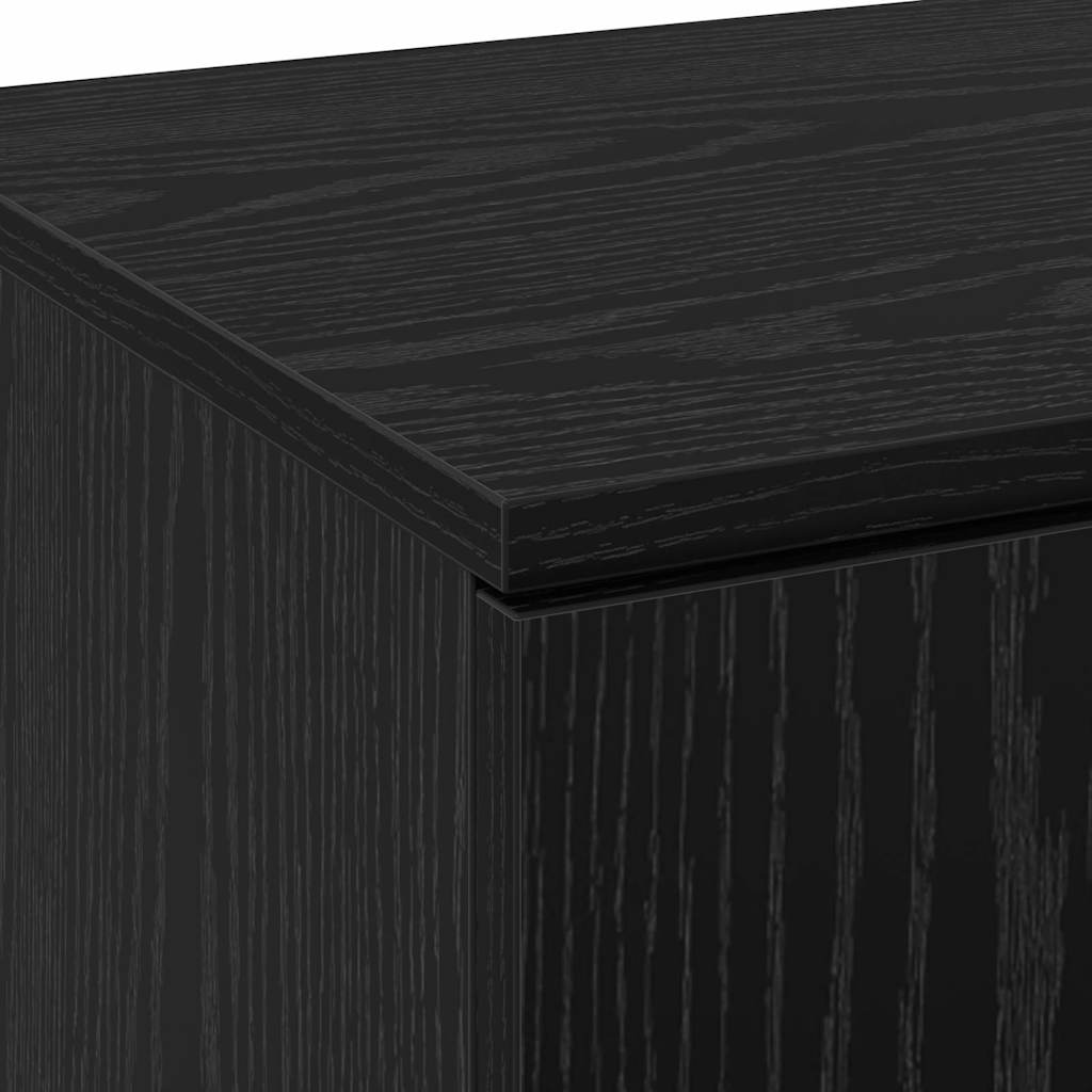 Highboard Schwarz Eichen-Optik 80 x 35 x 180 cm Holzwerkstoff