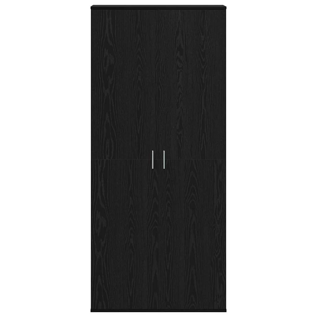 Highboard Schwarz Eichen-Optik 80 x 35 x 180 cm Holzwerkstoff