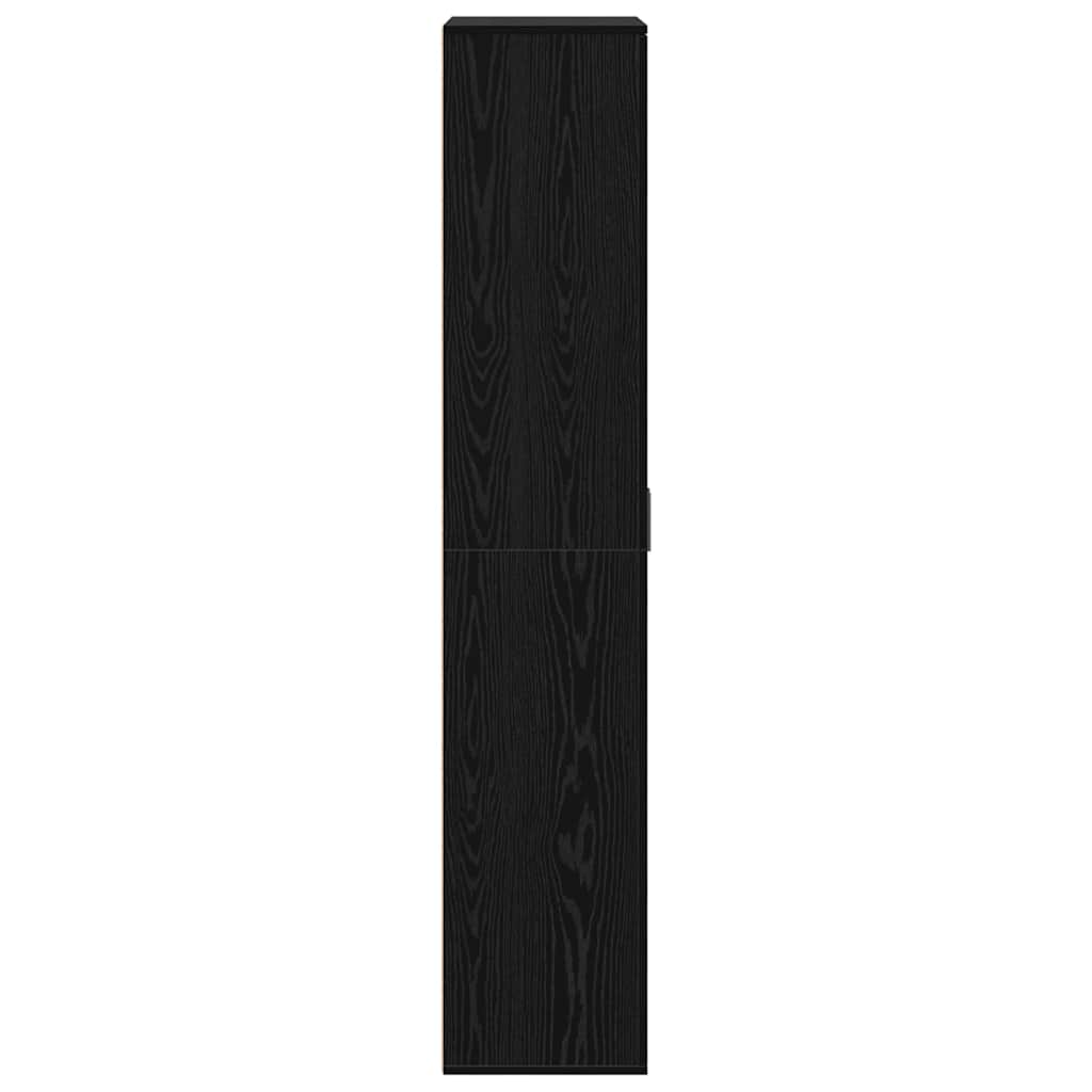 Highboard Schwarz Eichen-Optik 80 x 35 x 180 cm Holzwerkstoff