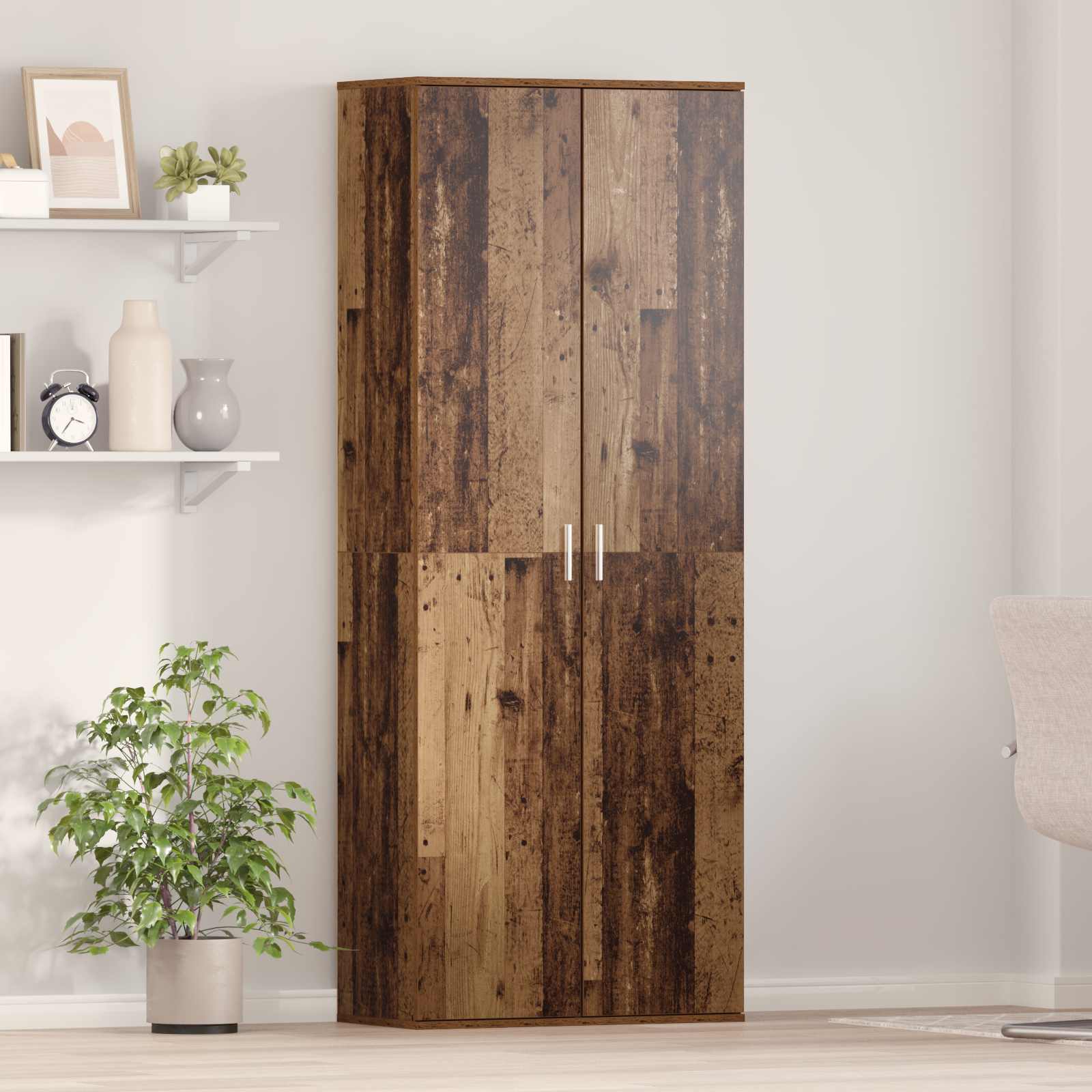 Highboard Altholz 70 x 33,5 x 180 cm Holzwerkstoff