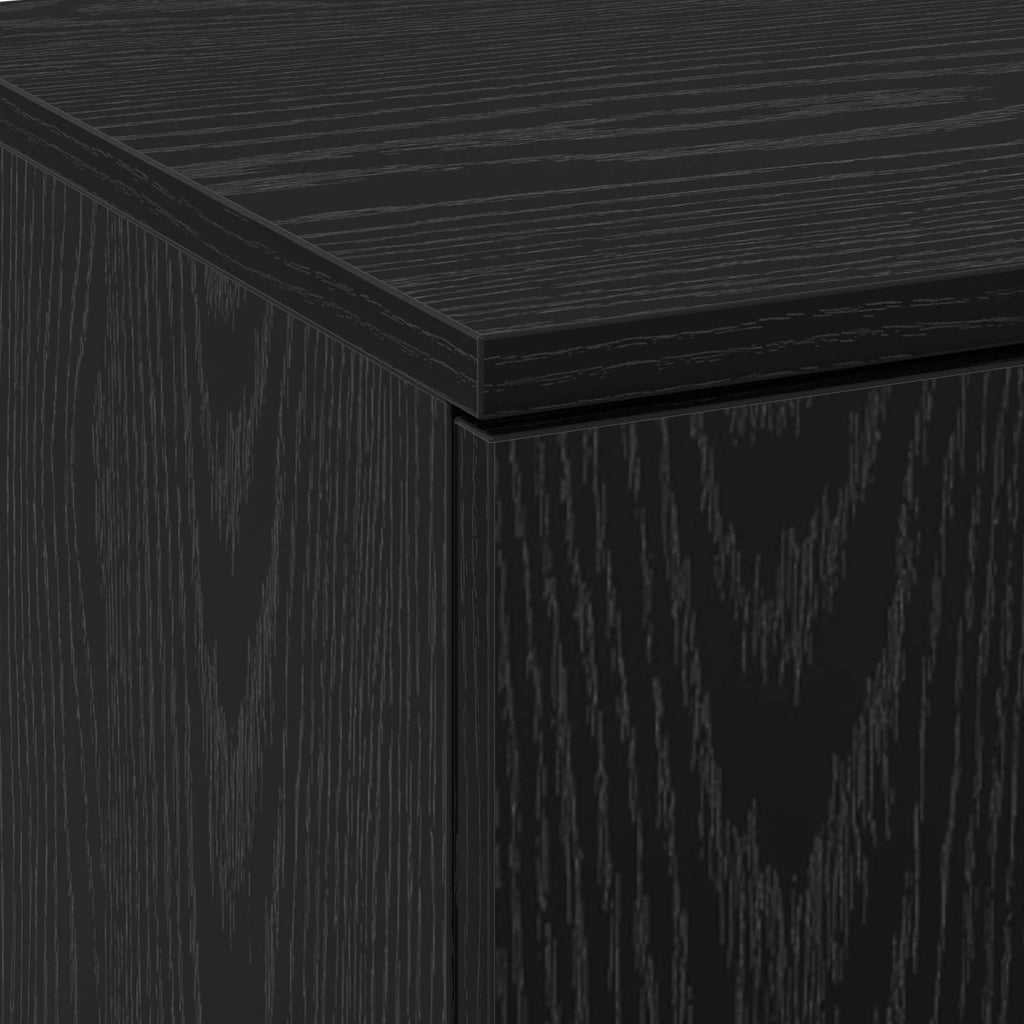 Highboard Schwarz Eichen-Optik 70 x 33,5 x 180 cm Holzwerkstoff