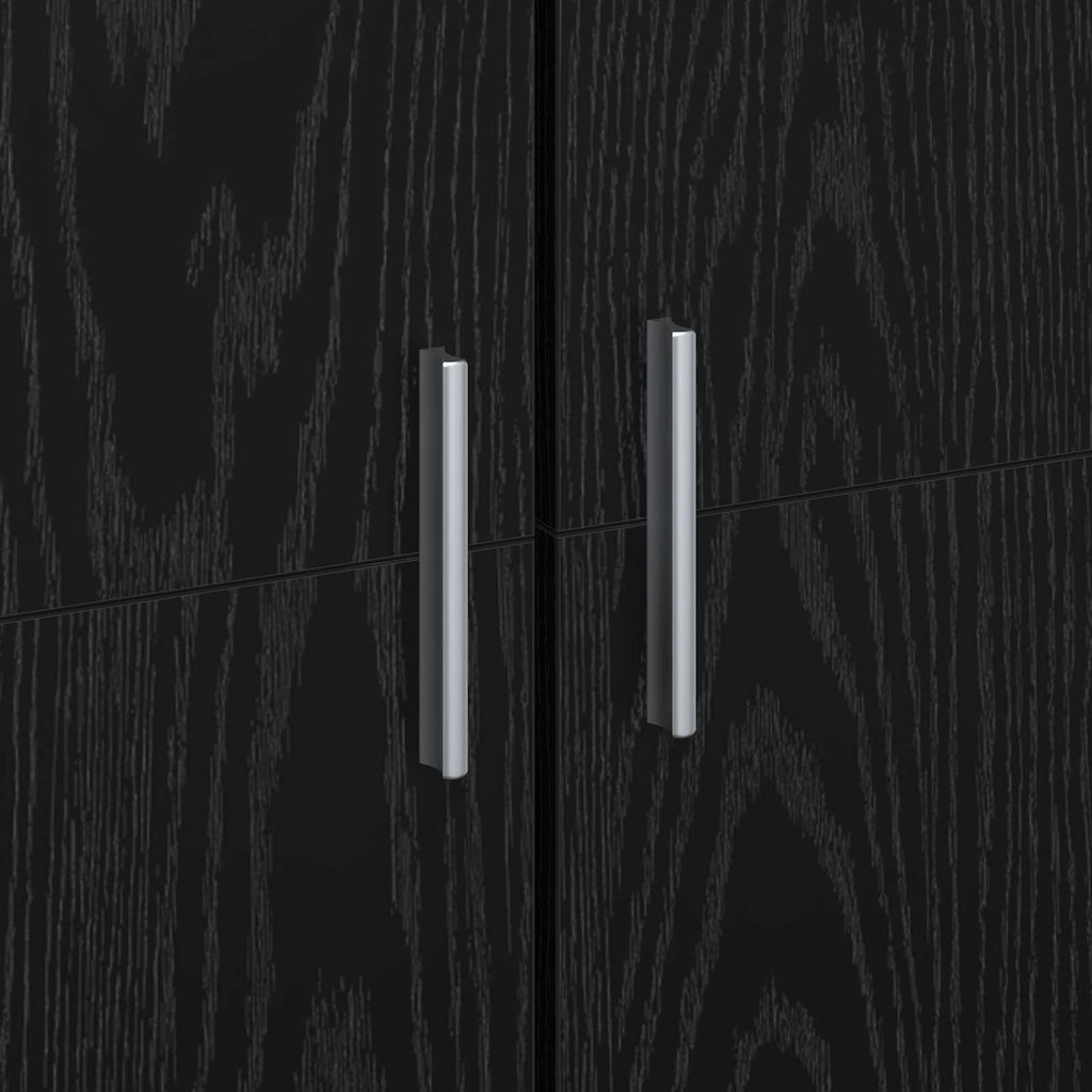 Highboard Schwarz Eichen-Optik 70 x 33,5 x 180 cm Holzwerkstoff