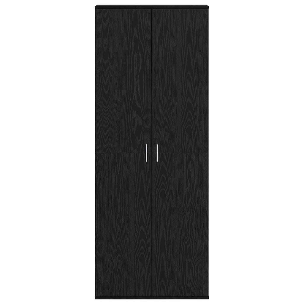 Highboard Schwarz Eichen-Optik 70 x 33,5 x 180 cm Holzwerkstoff