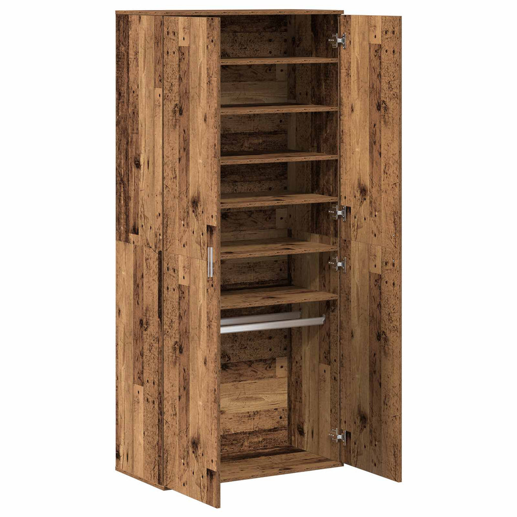 Hochschrank mit Regal Altholz 80 x 39 x 178 cm Holzwerkstoff