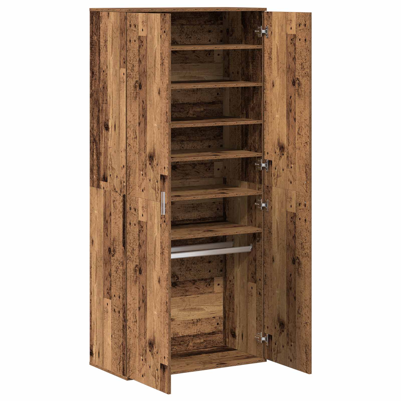 Hochschrank mit Regal Altholz 80 x 39 x 178 cm Holzwerkstoff