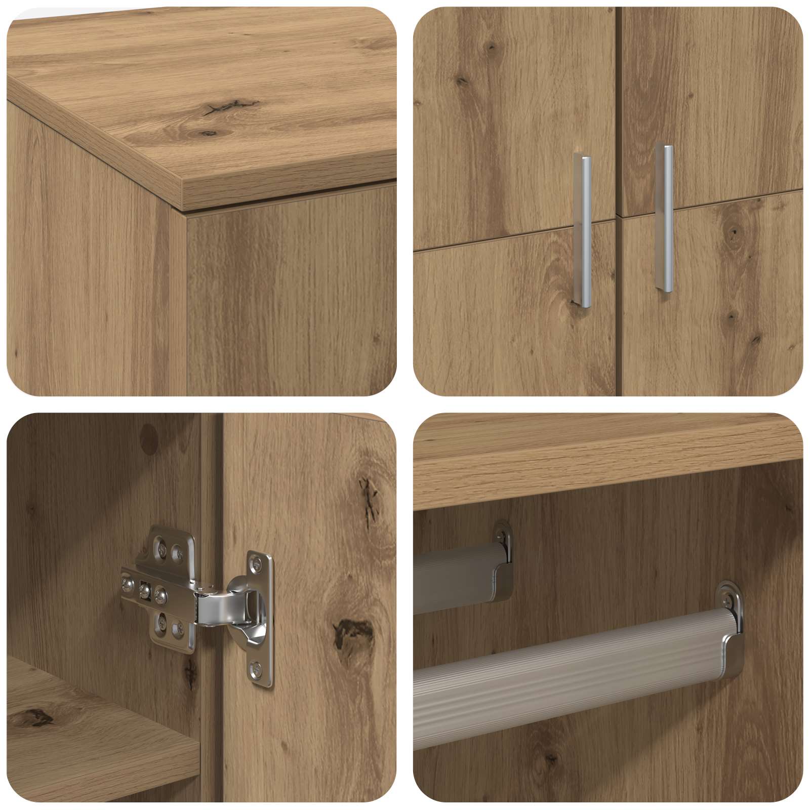 Hochschrank Artisan-Eiche 80 x 39 x 178 cm Holzwerkstoff