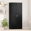 Hochschrank Schwarz Eichen-Optik 80 x 39 x 178 cm Holzwerkstoff